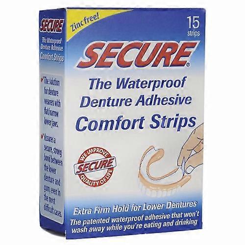 Secure Denture Adhesive Strips, 15 PC