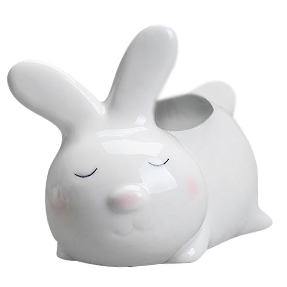 Rabbit Flowerpot Ceramic Flowerpot Ornament for Home Use