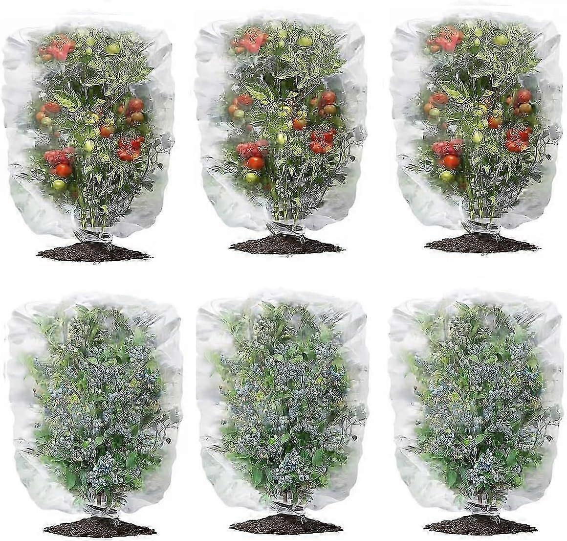Fruit Tree Netting Cover with Drawstring, 6 Packs 5.9 x 5.9 ft Insect Bird