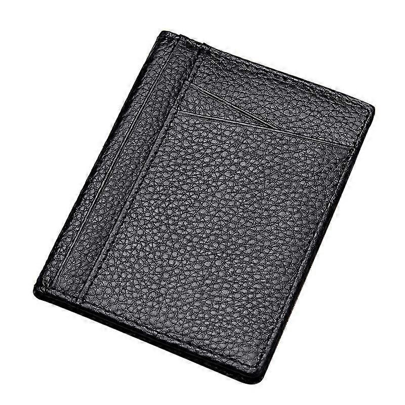 Slim Minimalist Card Case Cowhide Leather Passcase RFID Blocking Bifold Design Card Holder