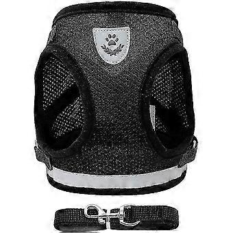 Stap in No Pull Dog Harness en Lead Set voor het lopen, bewijs Anti angstig hondenkattenvest (ShiKai)