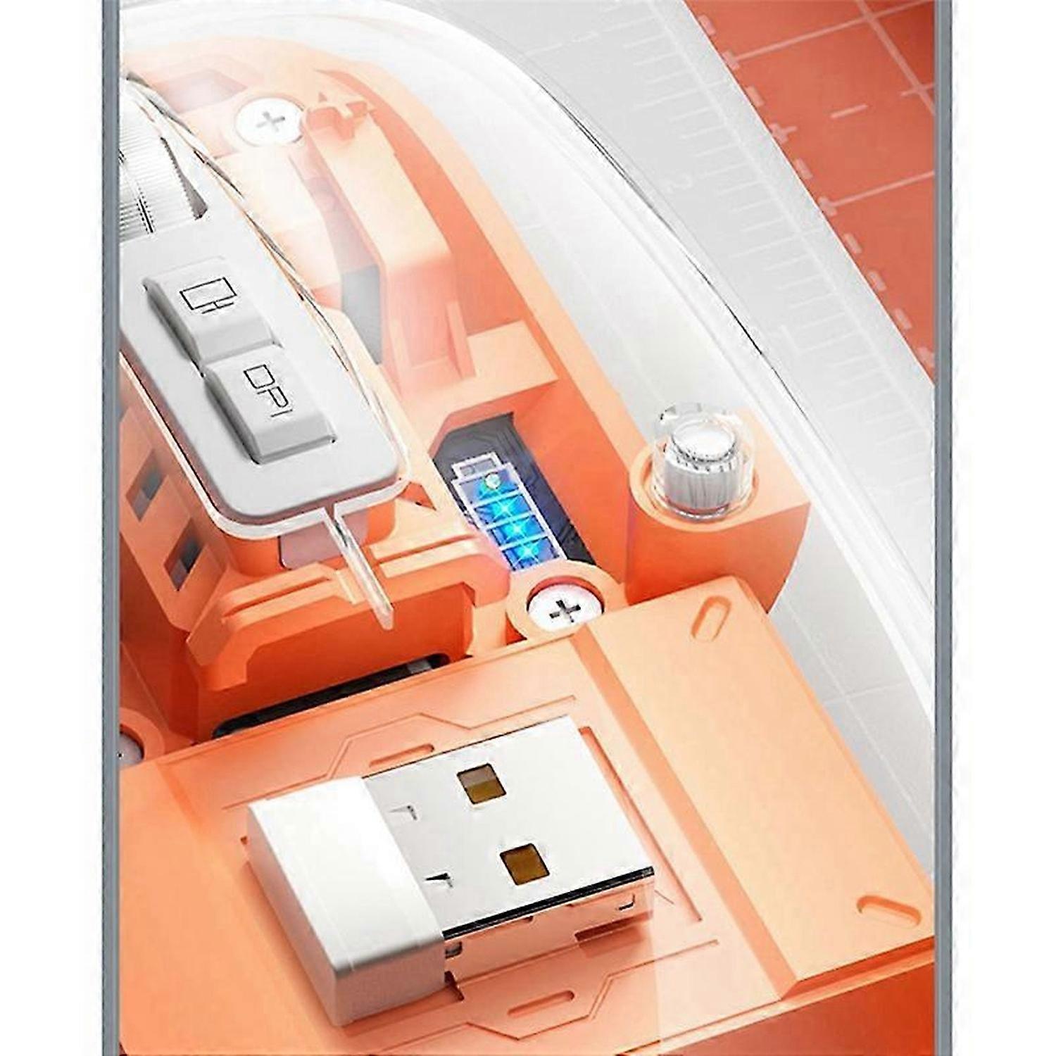 Transparent Gaming Mouse with RGB Rechargeable for PC Gamer, E