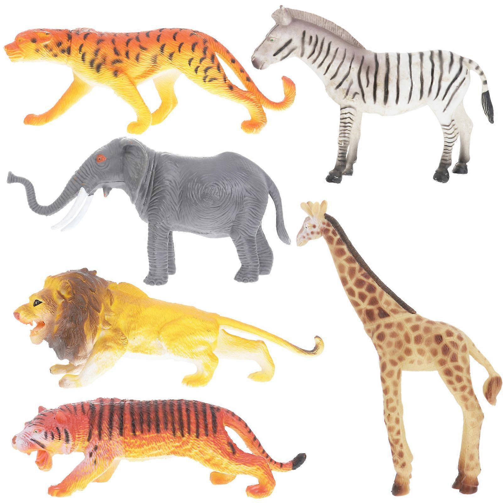 PVC Animal Model Plastic Model Lion for Children Use 6Pcs Pack