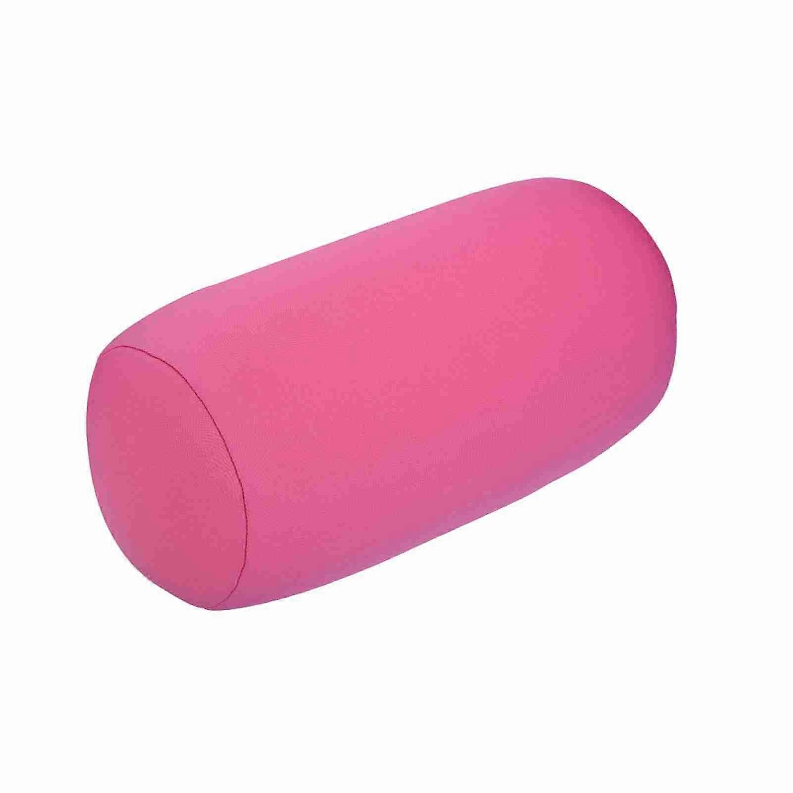 Micro Mini Microbead Back Cushion Roll Pillow Travel Home Sleeping Neck Support Pink