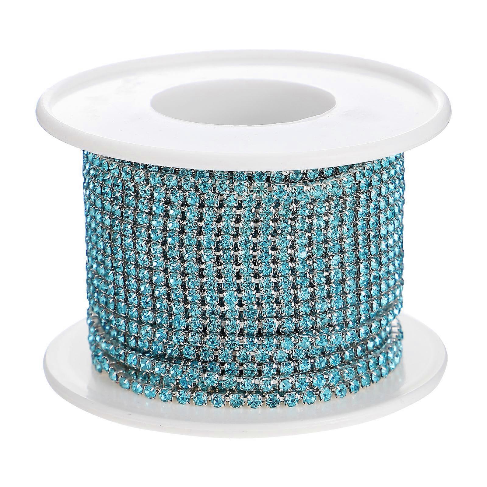 Rhinestone Decorative Chain for Vases in Sky-Blue Color with 1000X0.2cm Size for Craft Enthusiasts 1Roll