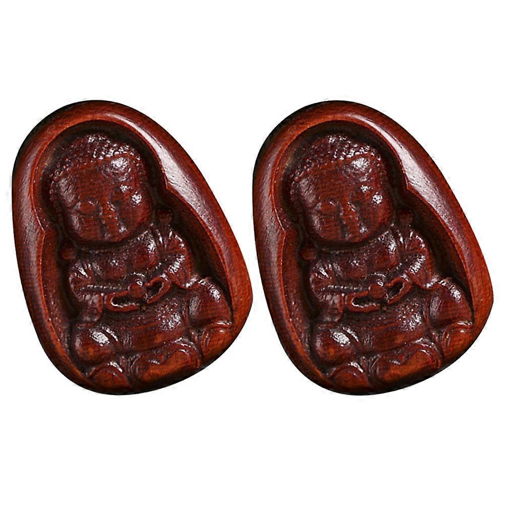 Wooden Buddha Key Pendant for Decoration Use 6Pcs DIY Buddha Charm