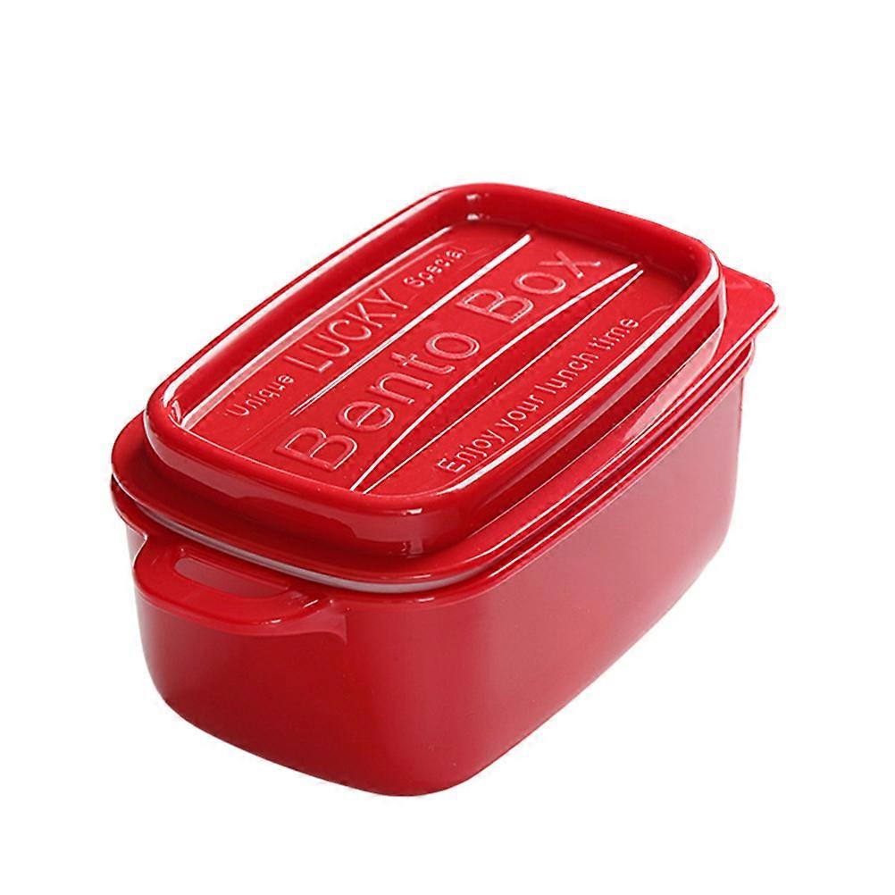 Bento Salad Container Portable Lunch Box Red 17X9.6X7.1CM Food Storage 1Pc
