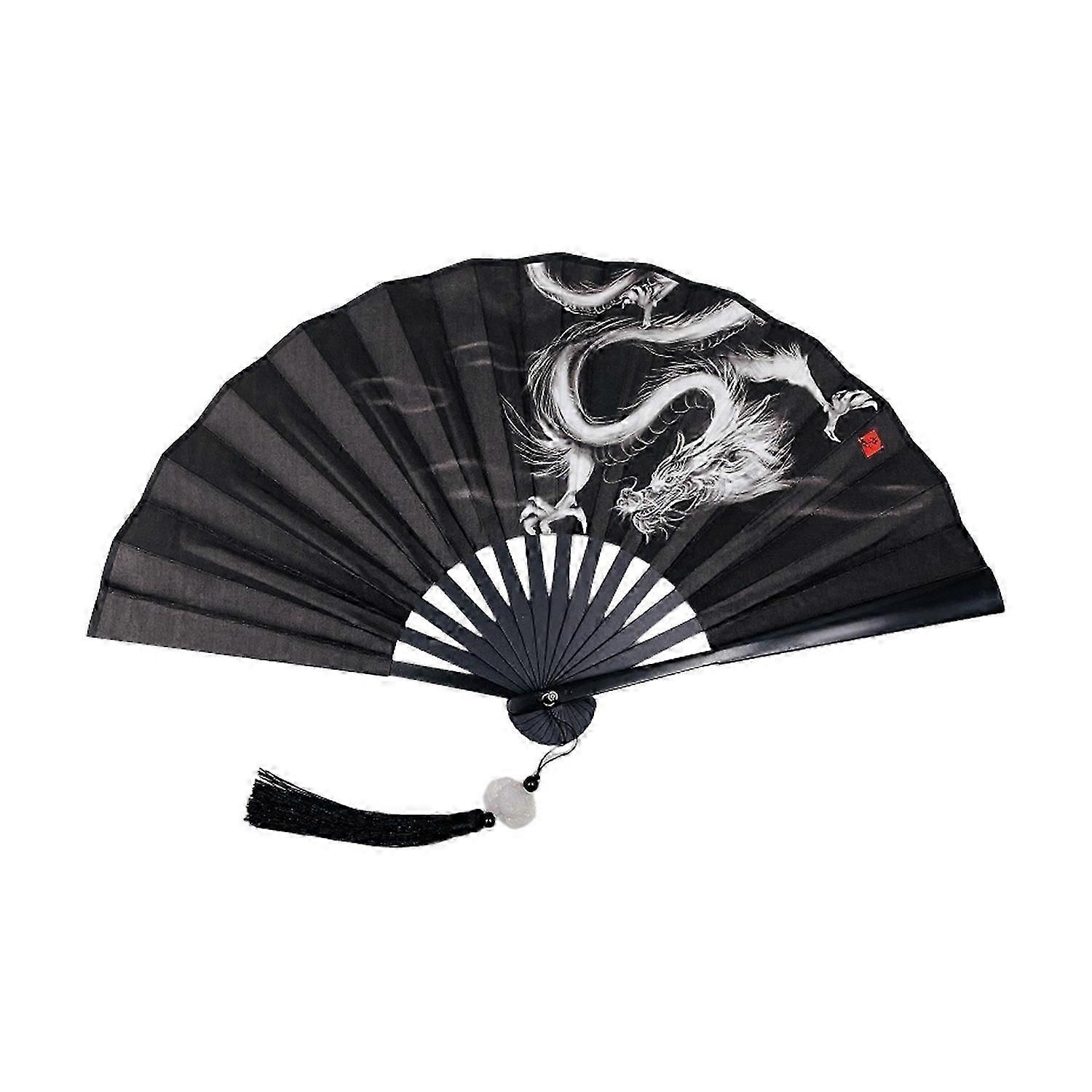 Folding Hand Held Fan Chinese Vintage Style Plastic Fan Double Sided Hanfu Accessories for Weddings