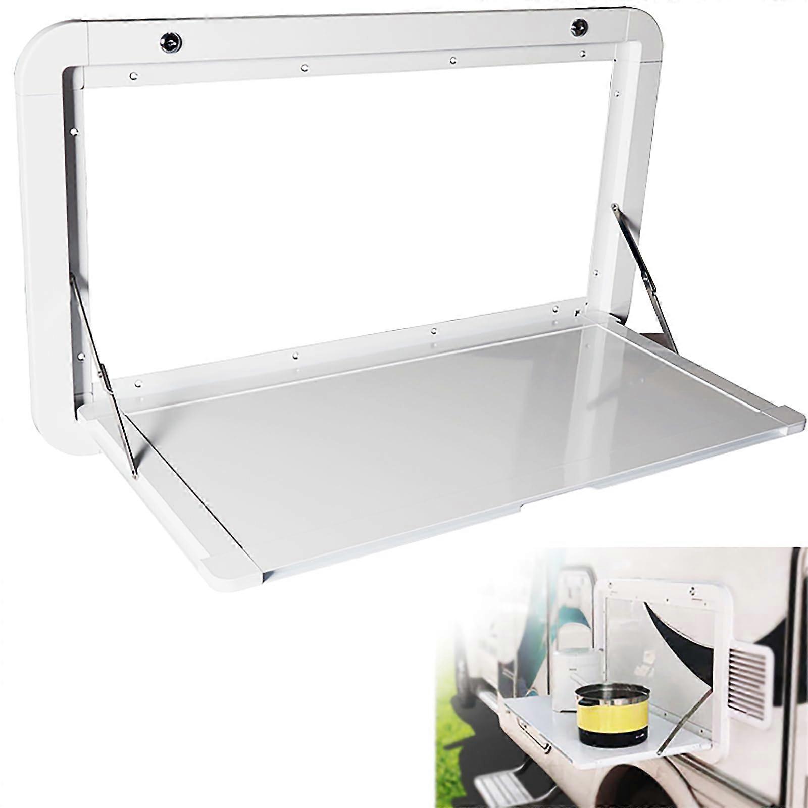 Foldable Rv Tables Lockable Wall Table Kit 800x450mm Aluminum Alloy Folding Wall Mounted White Campervans