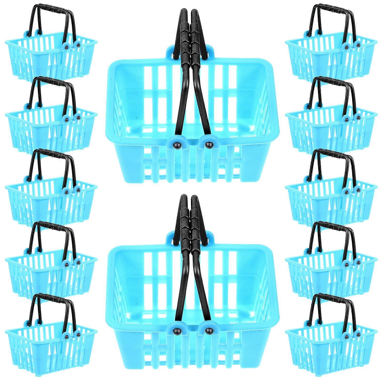 Shopping Basket Toy for Kids with 12Pcs Small Grocery Pretend Play Models
