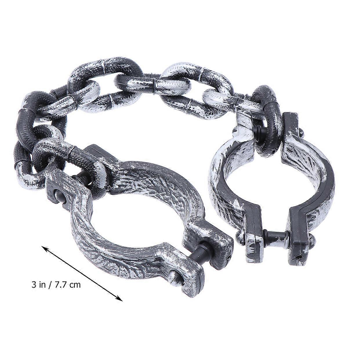 Trick Props Handcuffs for Halloween Simulation Plastic Silver