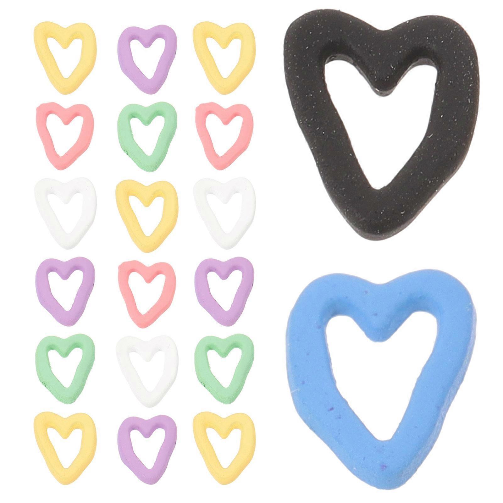 Nail Art Charms Heart Shape for Manicure 100Pcs Assorted Color Alloy Ornaments