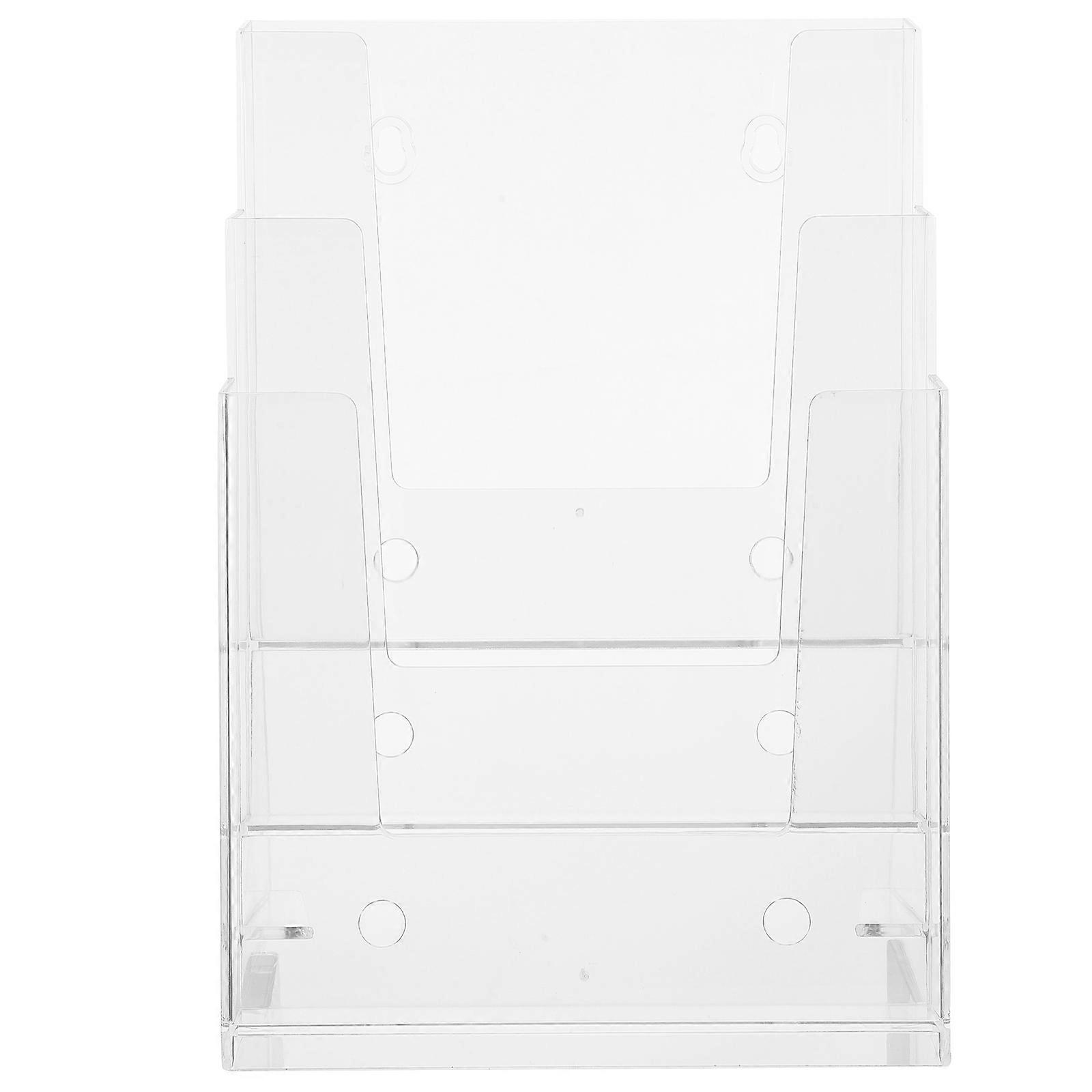 Multifunctional Acrylic Storage Rack 4 Pcs Brochure Holder For Workspace Modern Sleek Wall Mounted Display