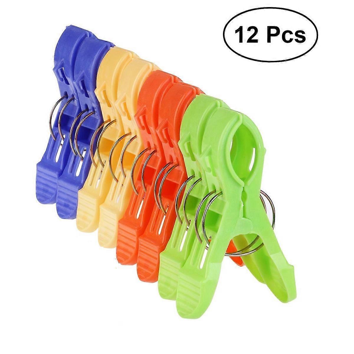 Cloth Clips Windproof Plastic Clips for 12Pcs Jumbo Towel Holders