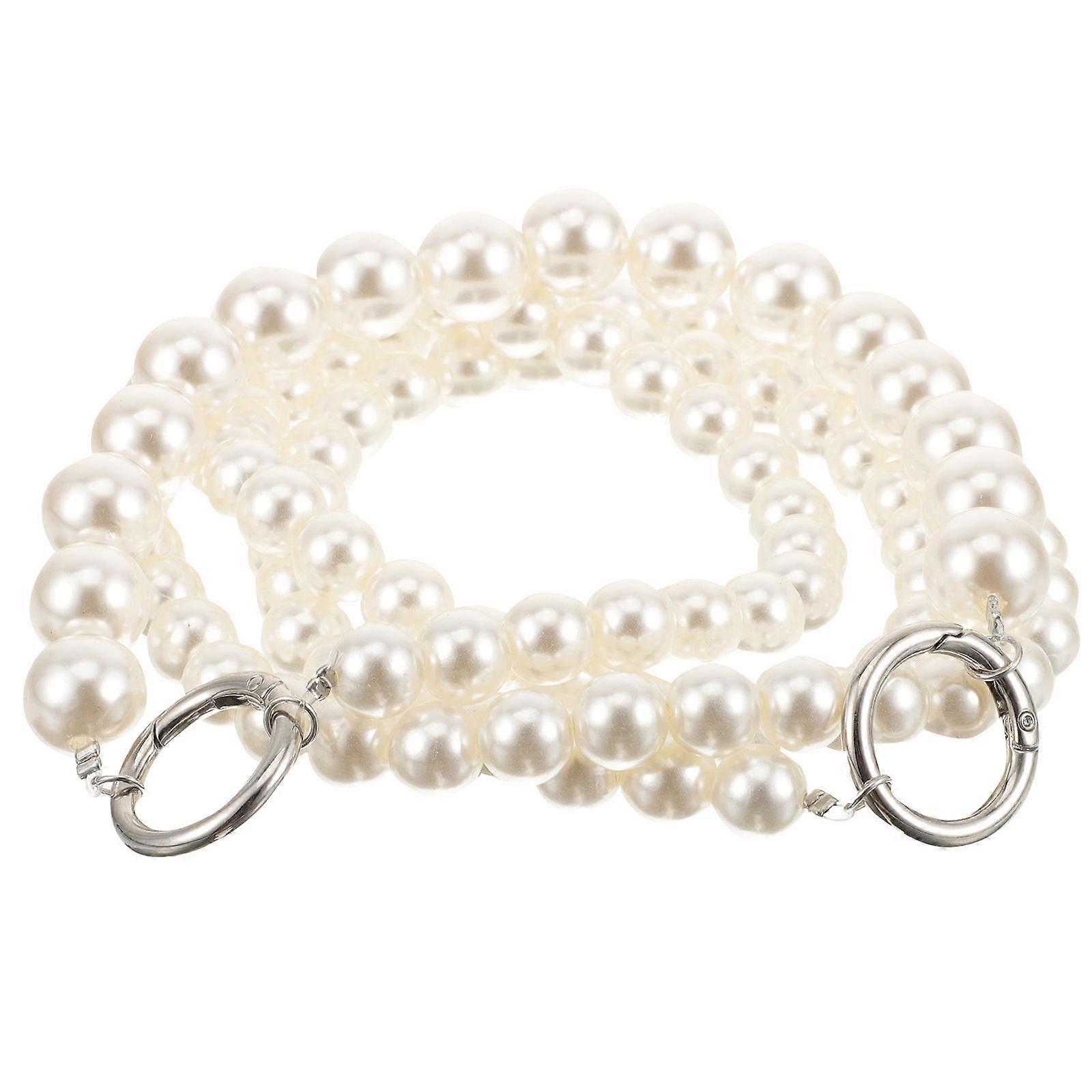 Metal Pearl Purse Chain Strap Replacement 4Pcs for Handbag Use