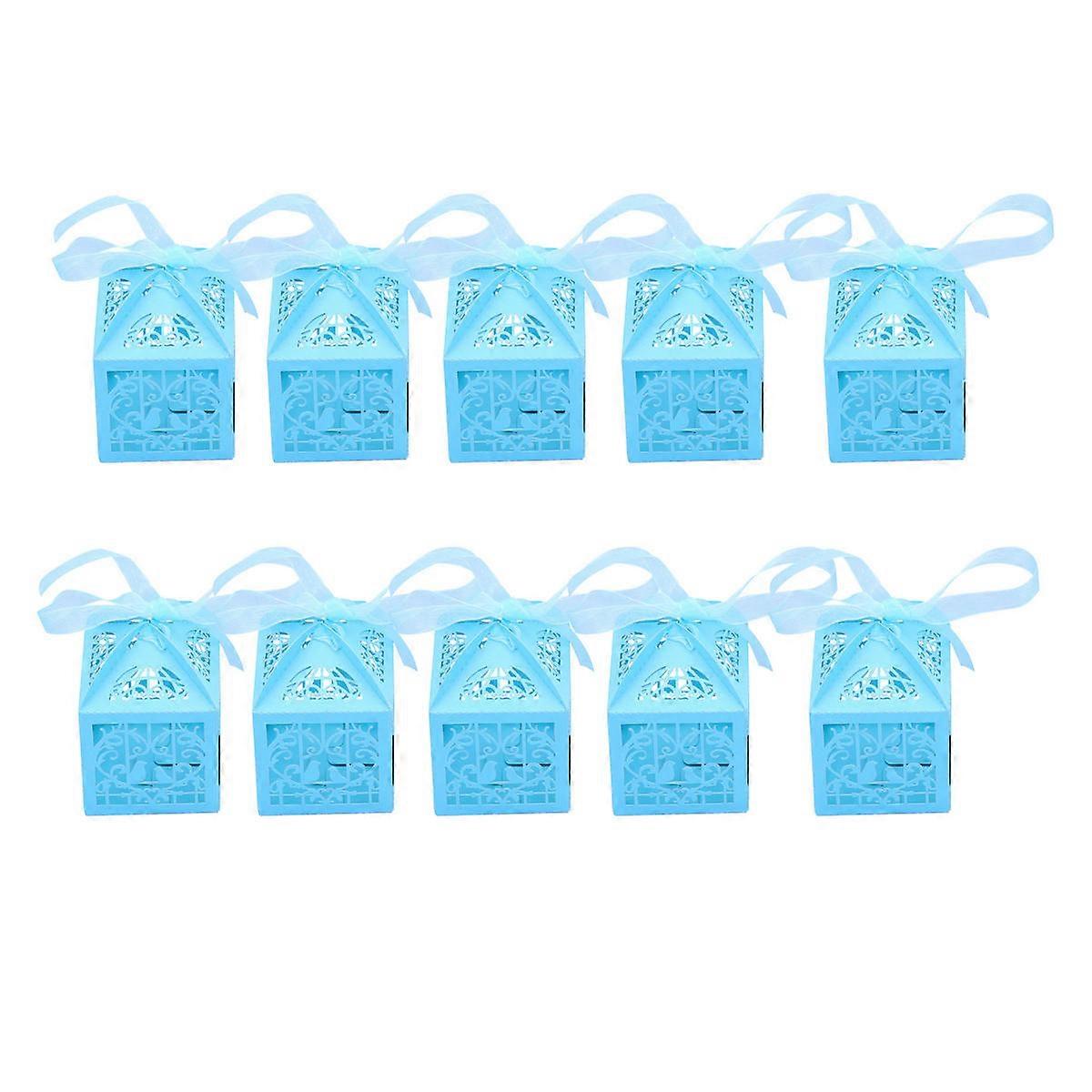 60Pcs Hollow Candy Box Blue for Kids Candy Storage Box