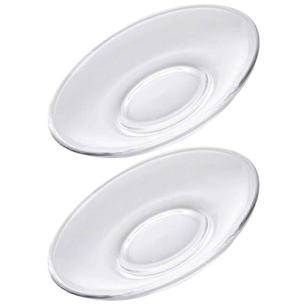 Transparent Glass Coasters for Tea Cups Function As Saucer 4Pcs Set