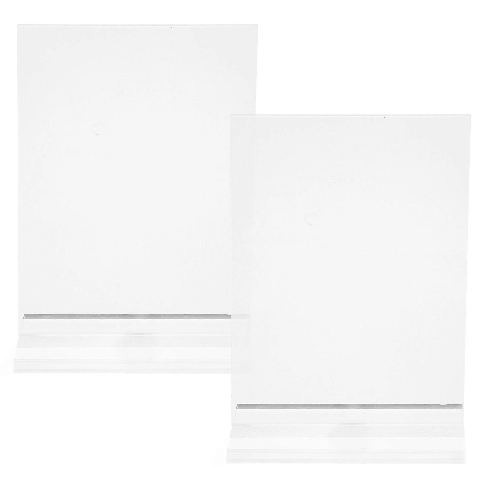 Acrylic Display Stand Transparent T Shape Flyer Holder for Restaurant 2Pcs