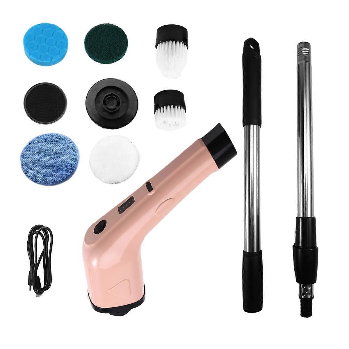 Electric Cleaning Scrubber Cordless Powerful Scrub Brush with Adjustable Extension Long Handle Repla