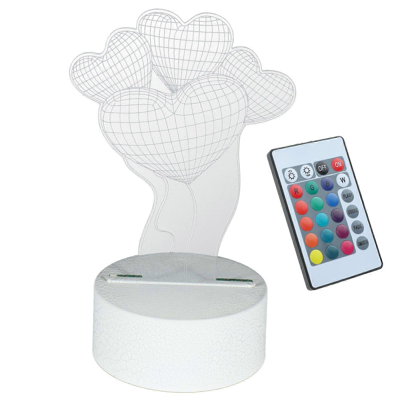 Assorted Color Heart Balloon 3D Night Light For Birthday Party And Christmas Gift USB Powered 5 Sets