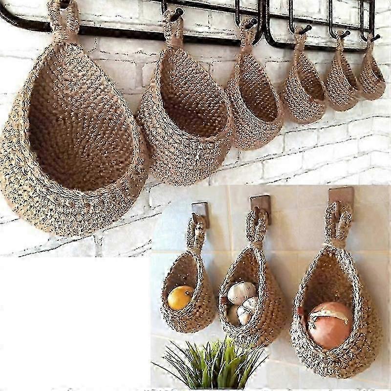 Wall hanging storage baskets kitchen vegetable fruit baskets woven basket kitchen decors YVL