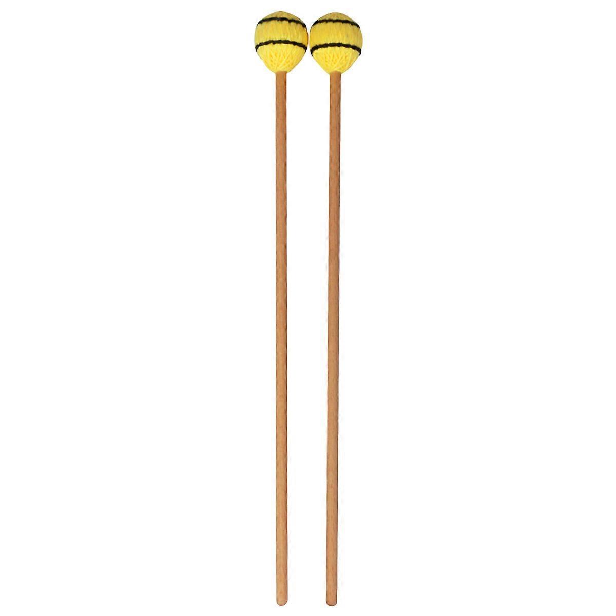 Marimba Mallets Medium Yarn Head for Playing 3Pairs with Beech Handle