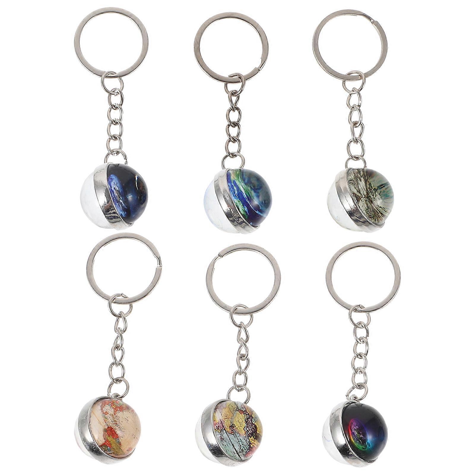 Multi-Purpose Globe Pendant Key Rings For Backpack Decoration Suitable For All Ages 24Pcs