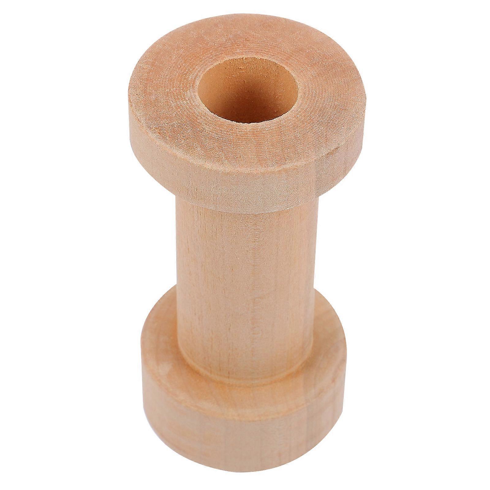Wood Winding Spools Handmade Bobbin for DIY Accessories 2Pcs