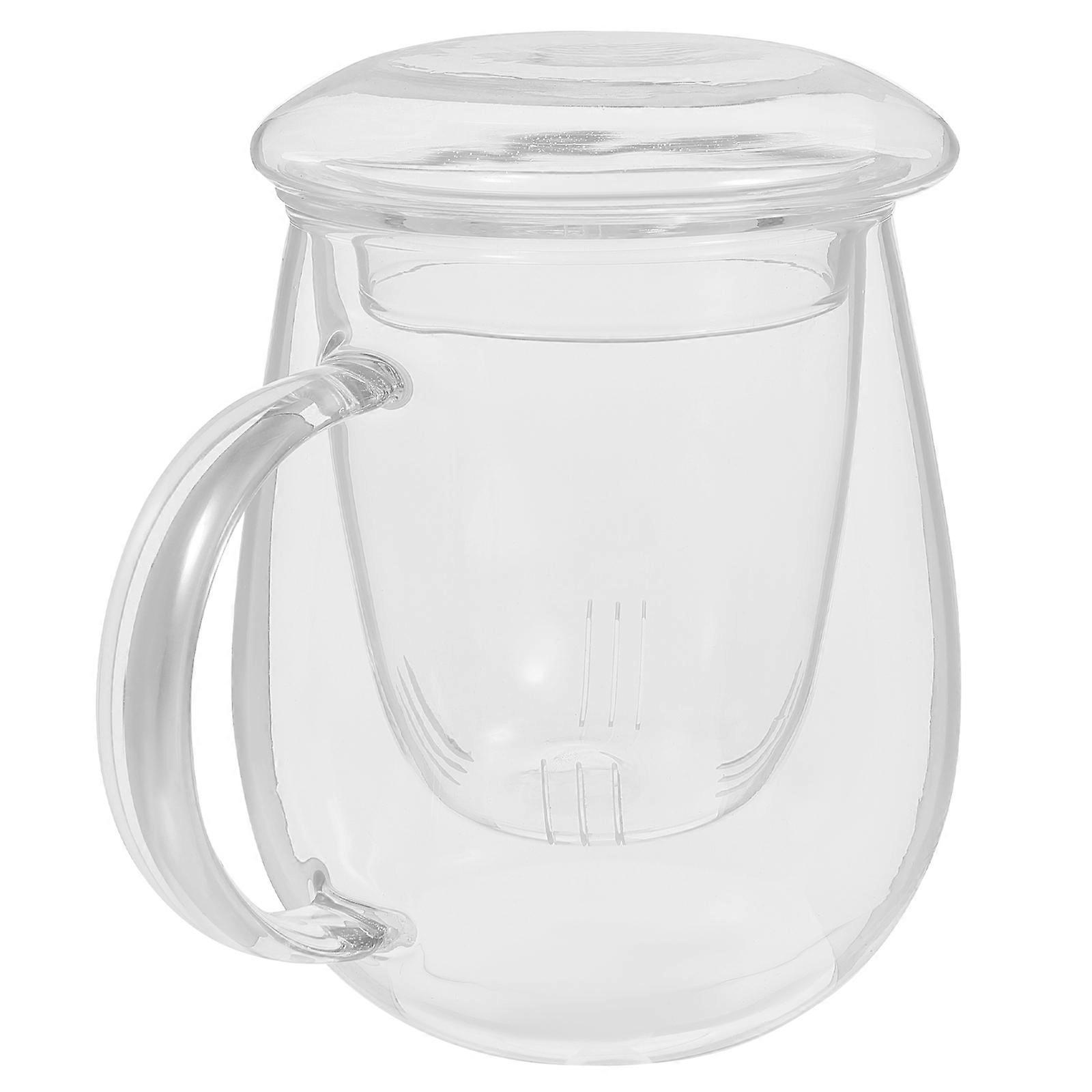 Transparent Glass Tea Mug for Brewing and Drinking 4Pcs with Infuser
