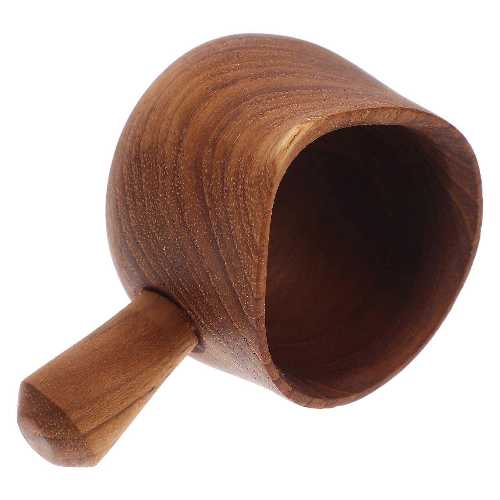 Wooden Gravy Cup For Kitchen Use With Light Brown Color And Pitcher Shape 2Pcs Milk Dispenser