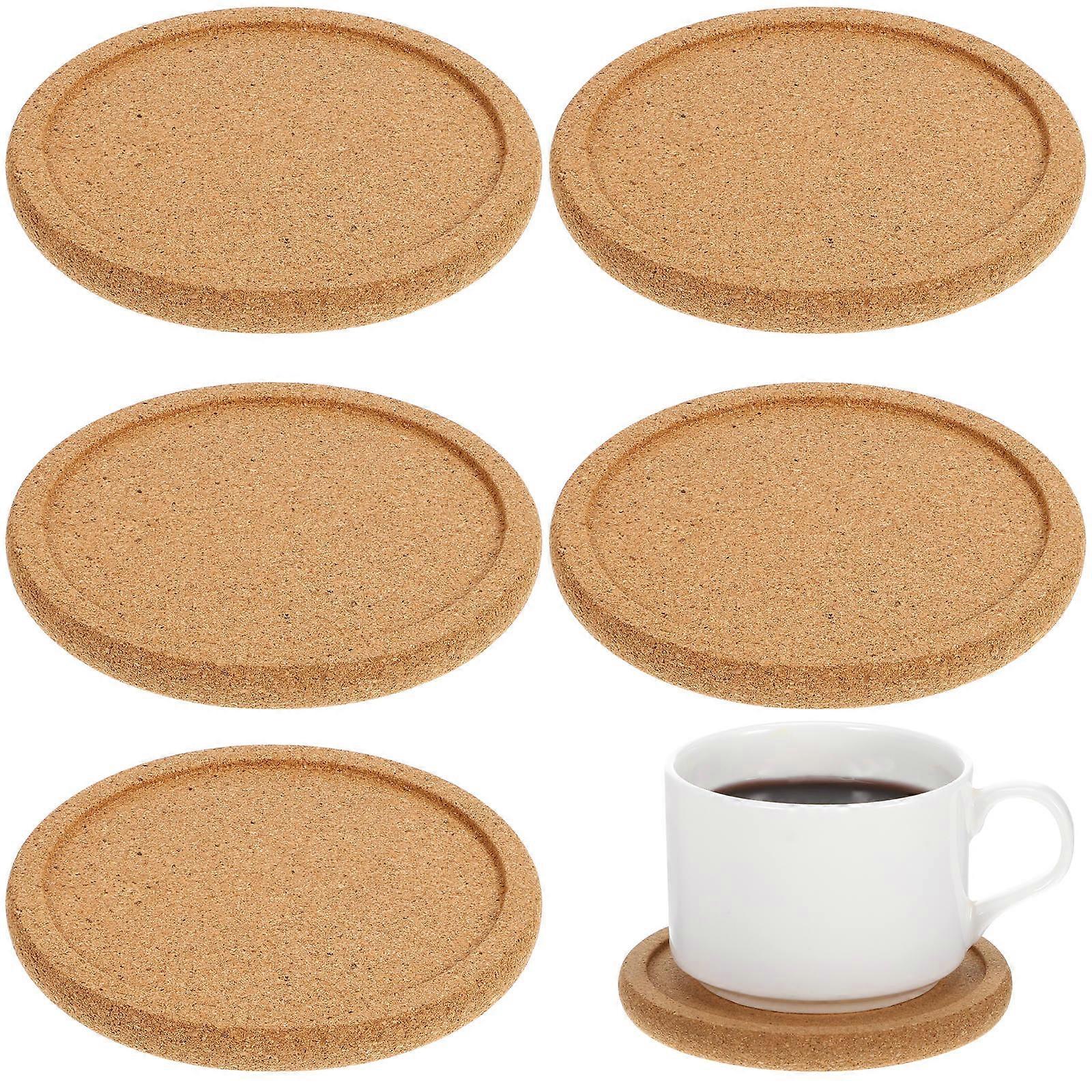 Round Coaster Cork Drink Coasters for Protecting Table 36Pcs Brown