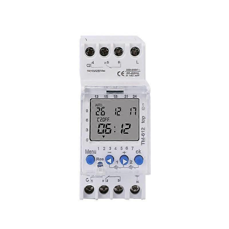 Dual Channel Timer, 220V Modular Clock, 7 Days, 24 Hours, Programmable Pool Timer, LCD Electronic Digital Switch, Digital Clock