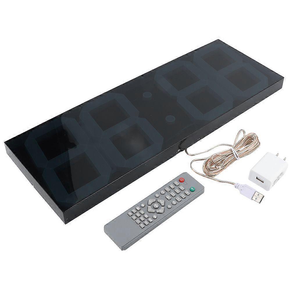 Household Wall Clock Electronic LED Digital Mirror Clock  with Remote Control