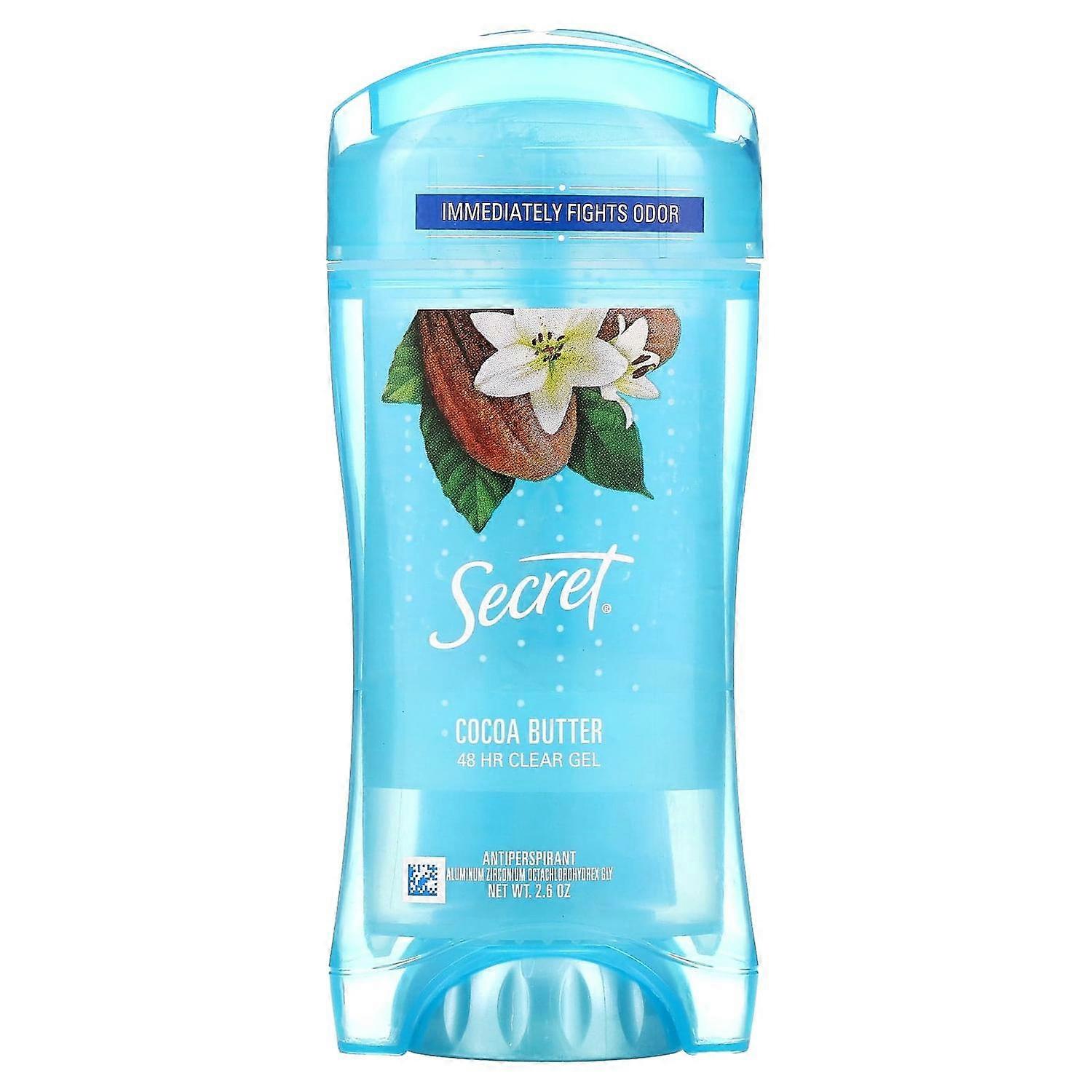 Secret, 48 Hour Clear Gel Deodorant, Cocoa Butter, 2.6 oz