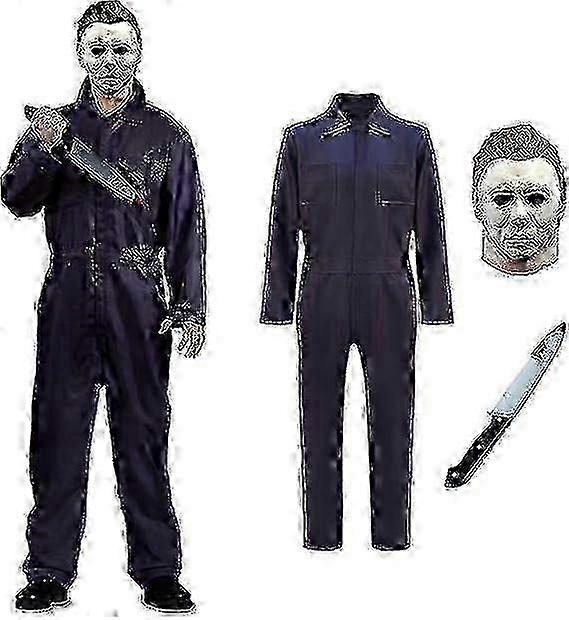 Michael Myers Kostüm mit Blutmesser Halloween Cosplay Maske Michael Myers Jumpsuit für Erwachsene - DSW