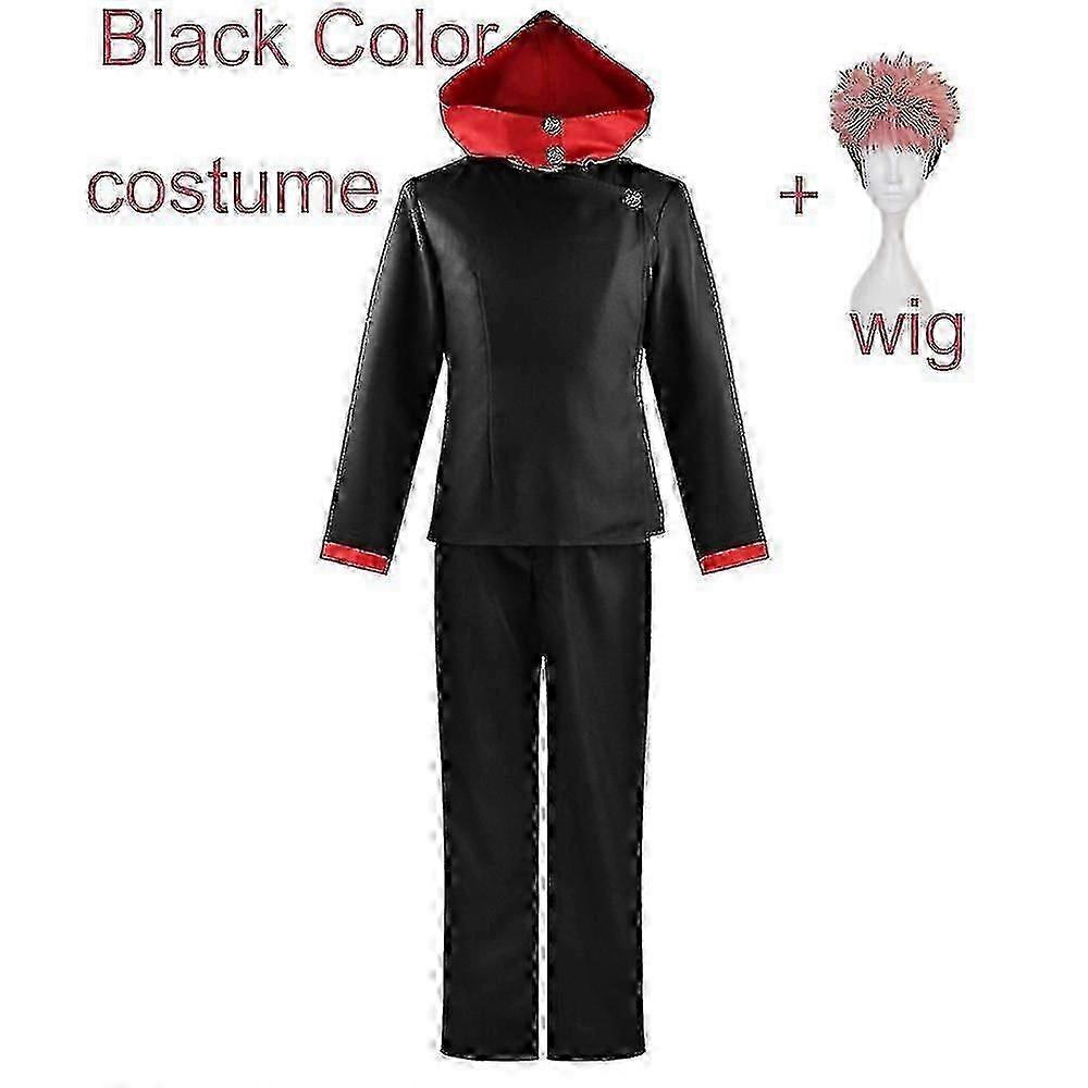 أنيمي إيتادوري يوجي تأثيري زي جوجوتسو كايسن يوجي إيتادوري زي شعر مستعار حزب هالوين قمم السراويل