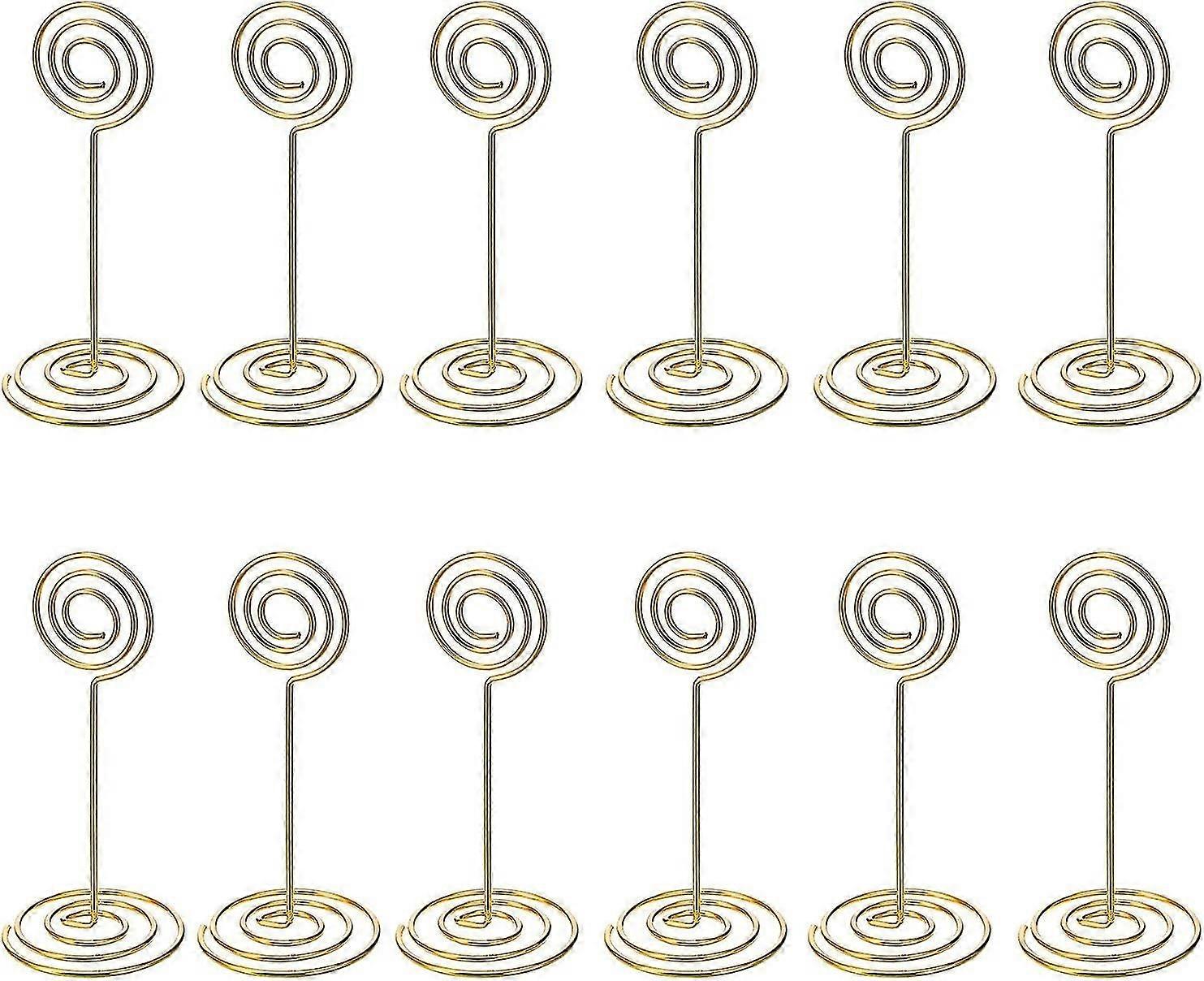 12 Pack Table Number Card Holders Photo Holder Stands Place Paper Menu Clips, Circle Shape