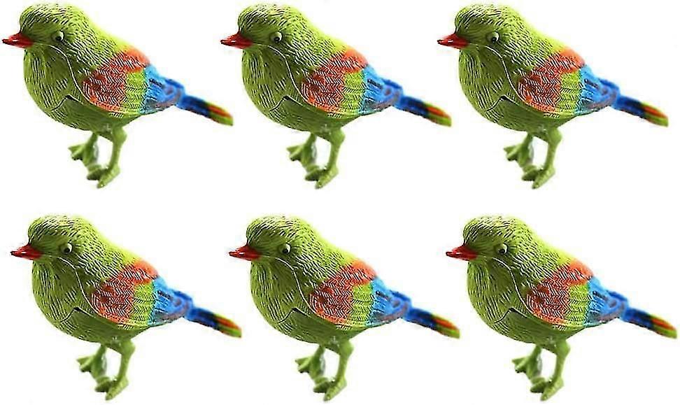 6pcs Kid Toy Chirping Colorful Bird Sparrow Motion Sensor Christmas Ornament Real Singing Sounds Movement