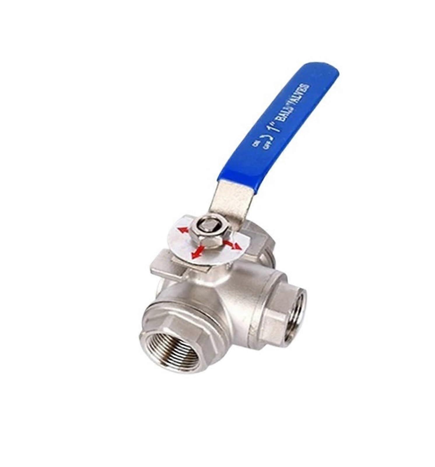 Three Way Ball Valve Stainless Steel 304 Internal Threaded Manual L Type T Type DN10 L Type DN15DN50