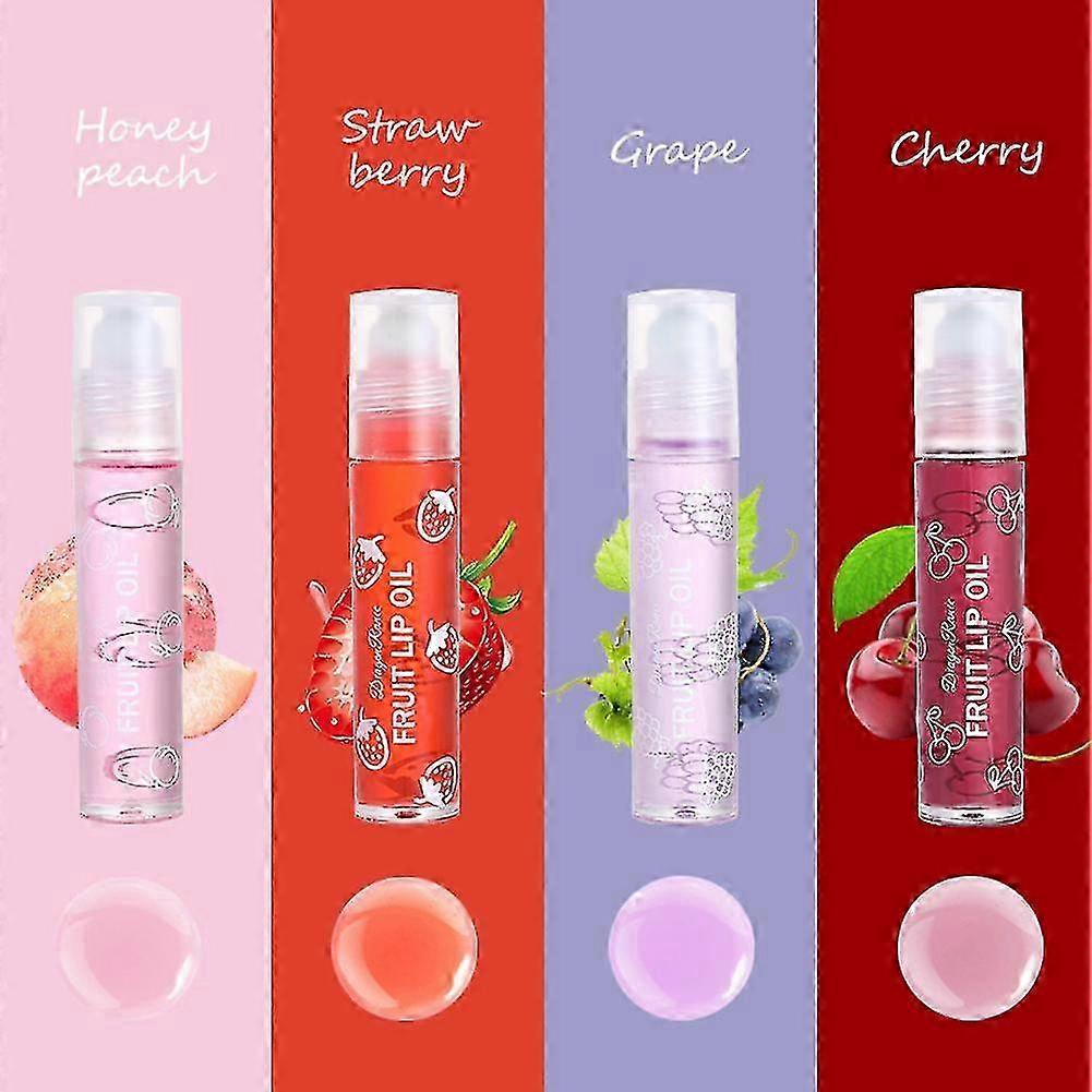 1~5pcs Fruit Roll-on Lip Balm Set Makeup Clear