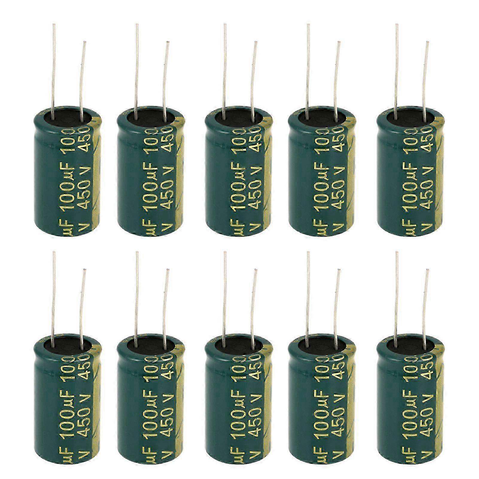 1 set Green Color Electrolytic Capacitor Radial Capacitor Assorted Kit (450v, 100uf, 10pcs)