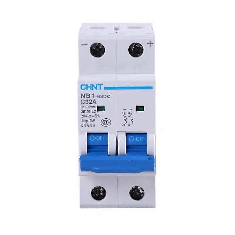 DC Circuit Breaker Miniature 1P 2P 4P DC500V 6KA C1A 2A 3A 4A 5A 6A 10A 16A 20A 25A 32A 40A 50A 63A
