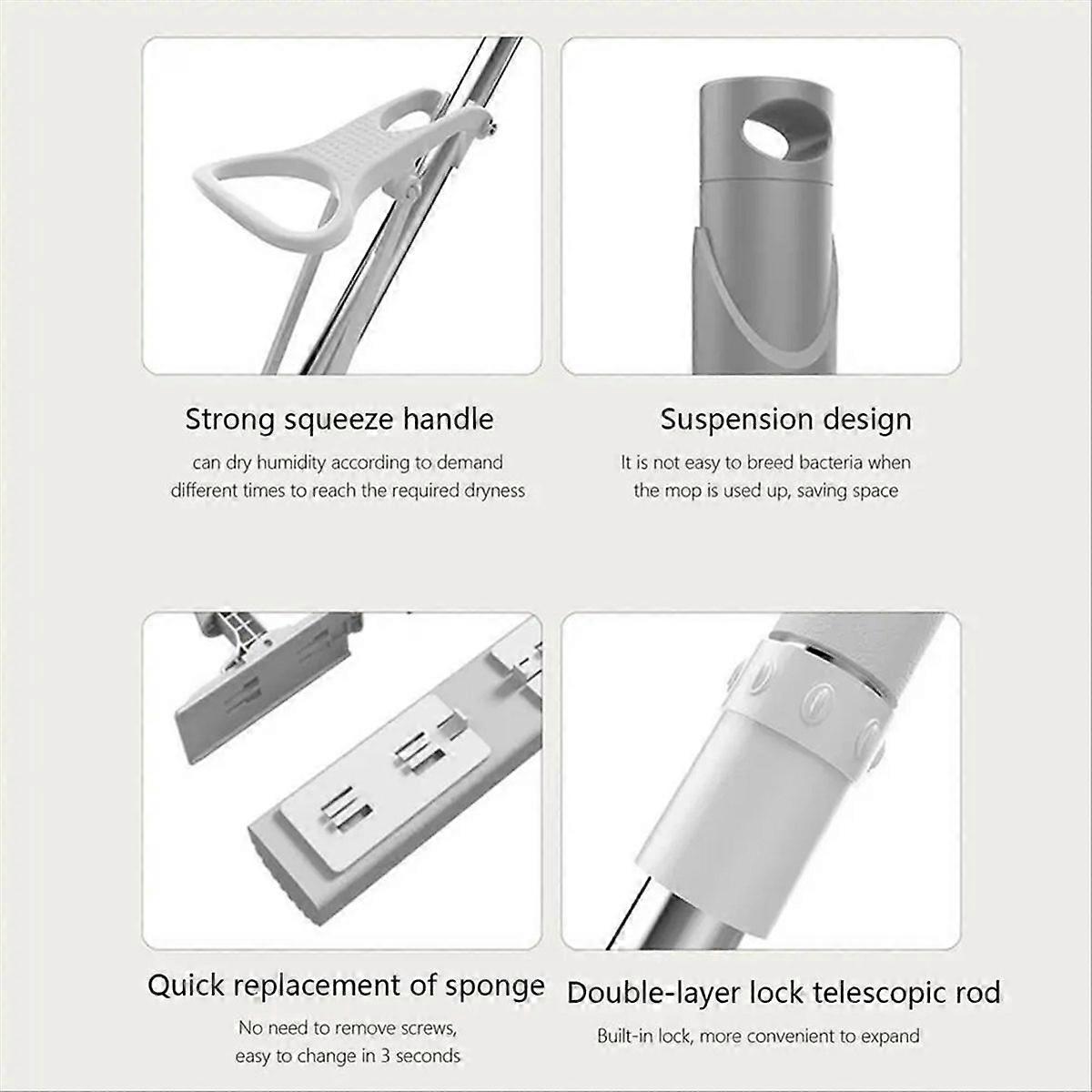 Mini balai éponge portable à essorage automatique