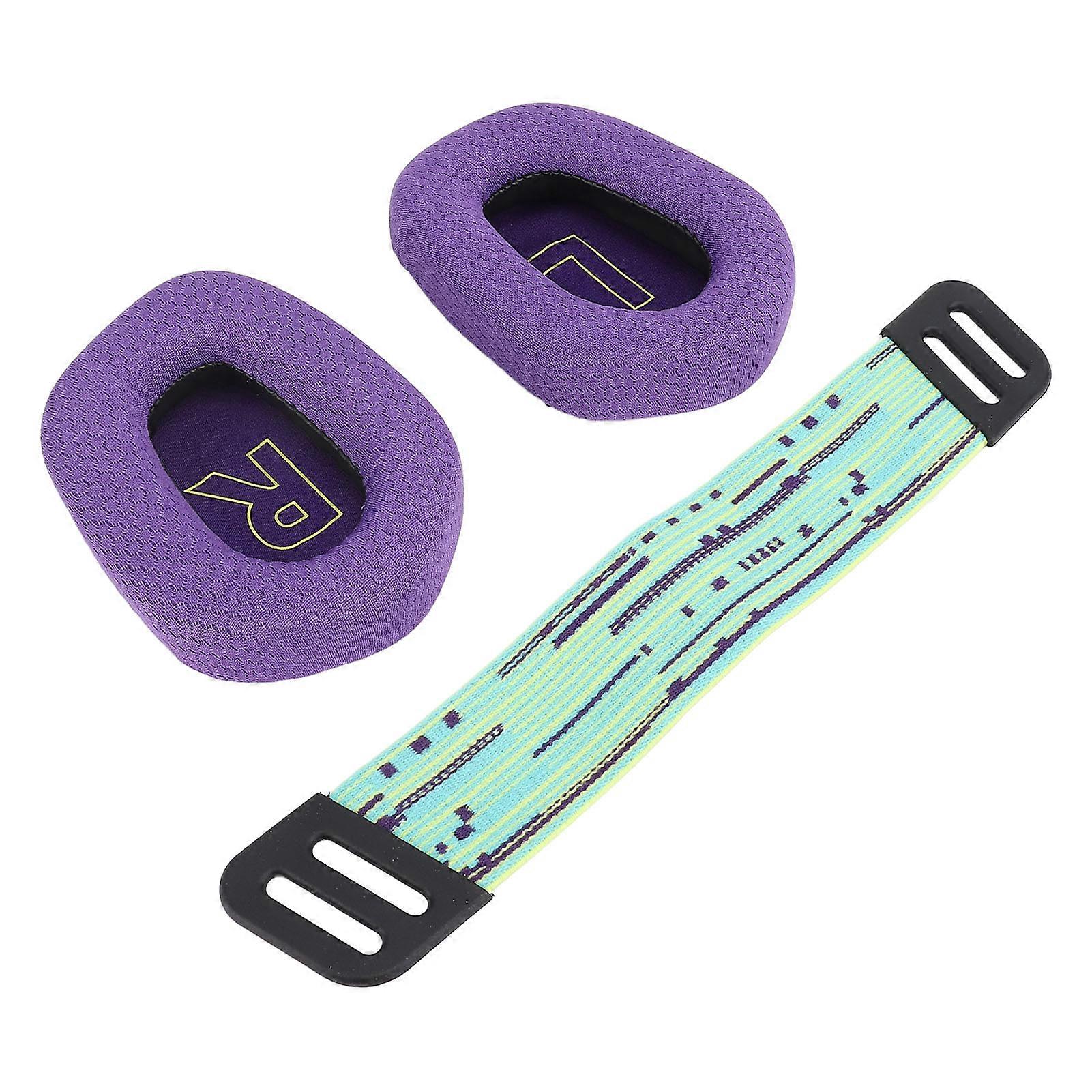 Headset Ear Pads Breathable Mesh High Density Memory Foam Ear Cushions with Headband Straps for G733 Wireless G335 Wired Gaming Headset Purple 
