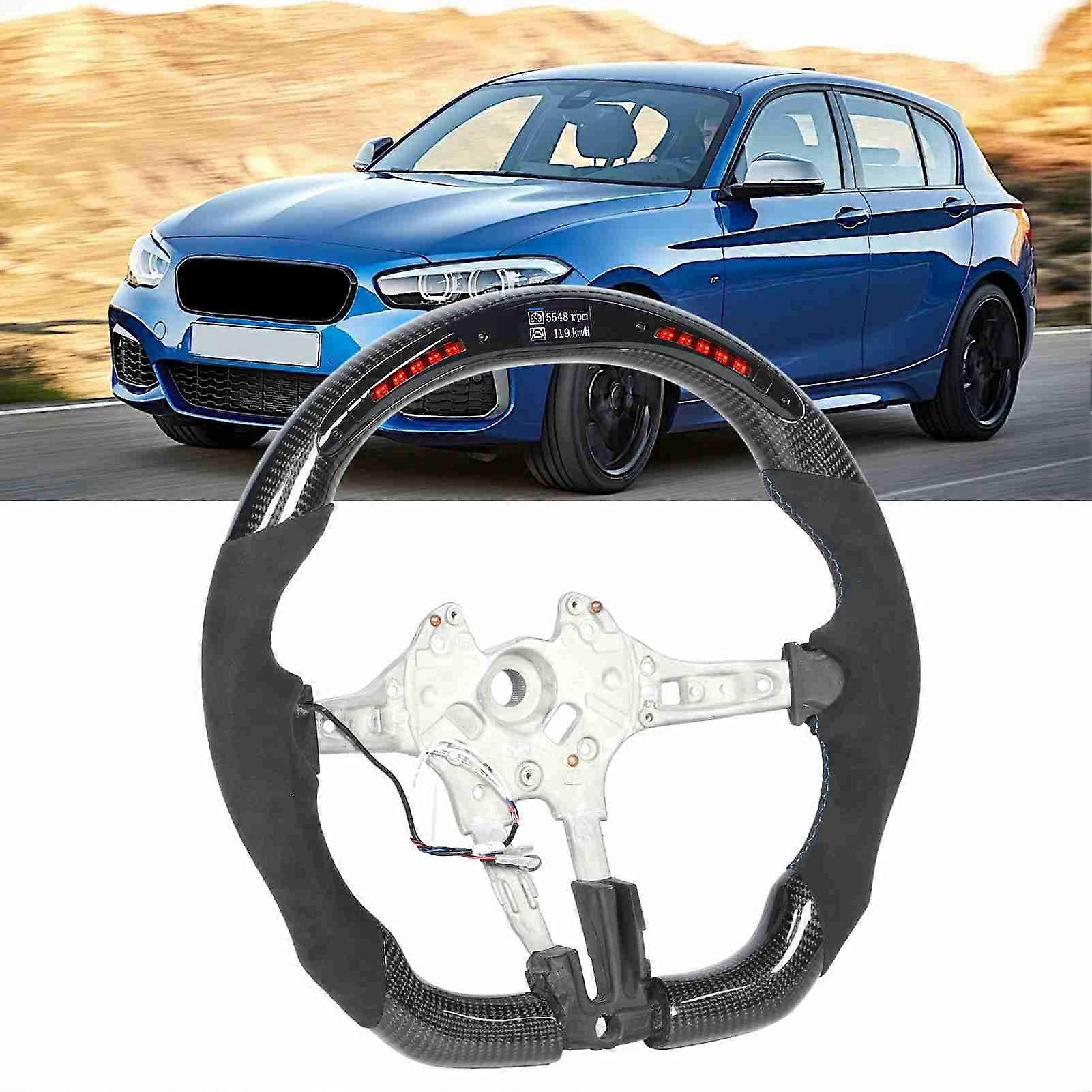 Carbon Fiber LED Display Shift Lights Steering Wheel for F20 F22 F30 F32 F15 F16 M Sport M2 M3 M4 X5M X6M 