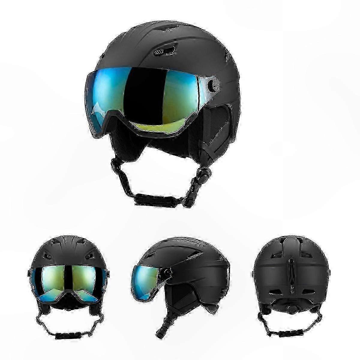 Snow Helmet with Visor and Goggles for Skiing Snowboarding