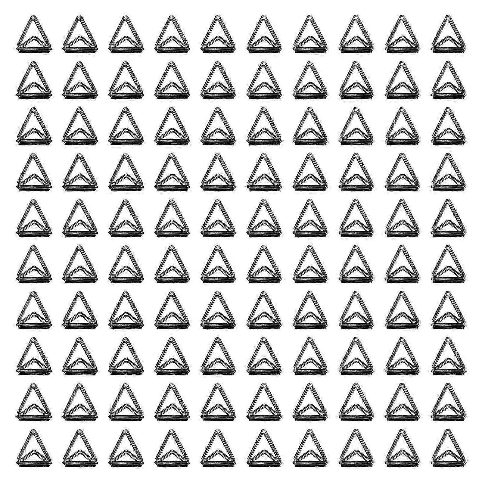Improved Triangular Paper Clips - 100 Pack, Rustproof Metal Design for Documents, Memos & Papers