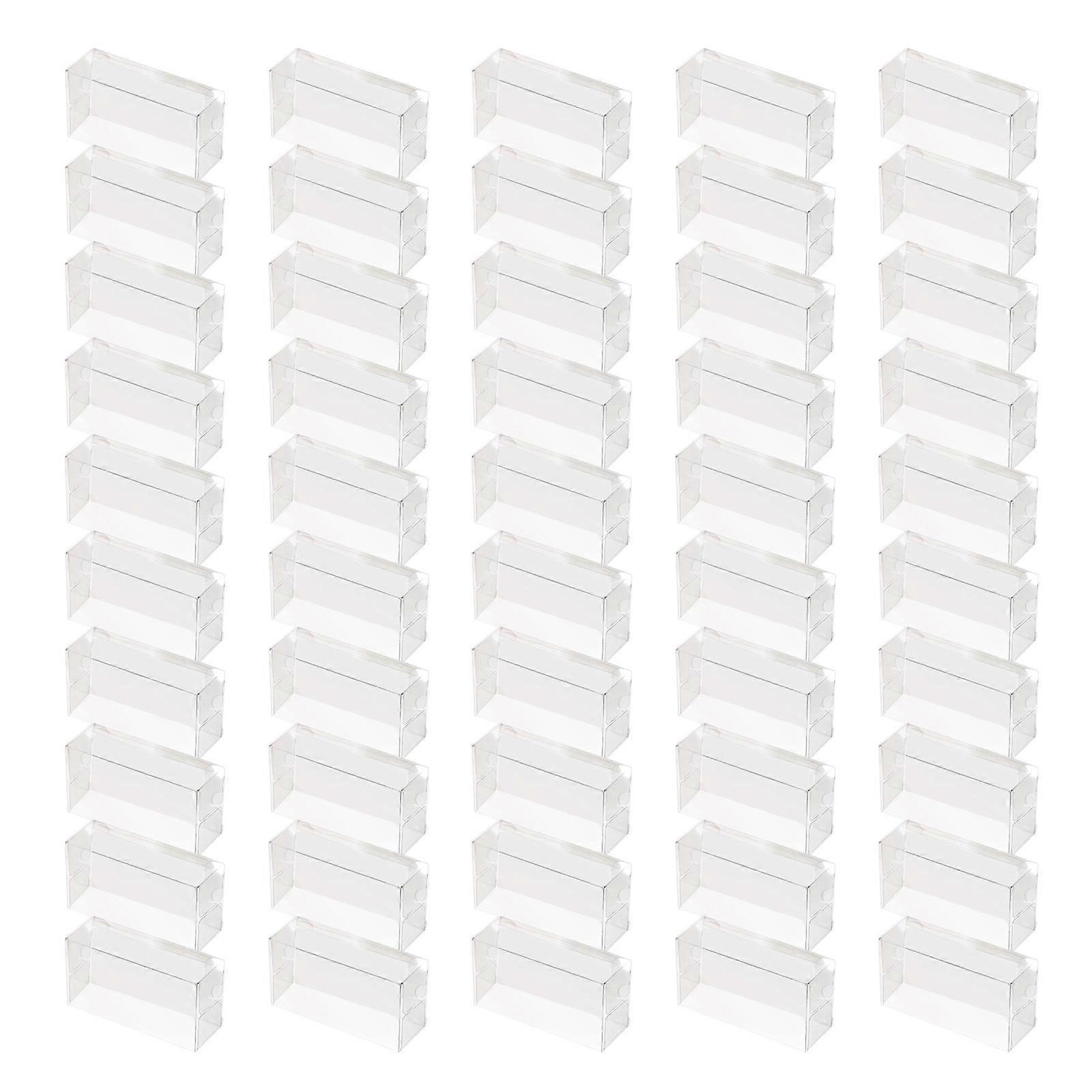 Set Of 50 Transparent Macaron Storage Boxes Portable Snacks Containers Dessert Packaging Box for Parties Weddings Multicolor