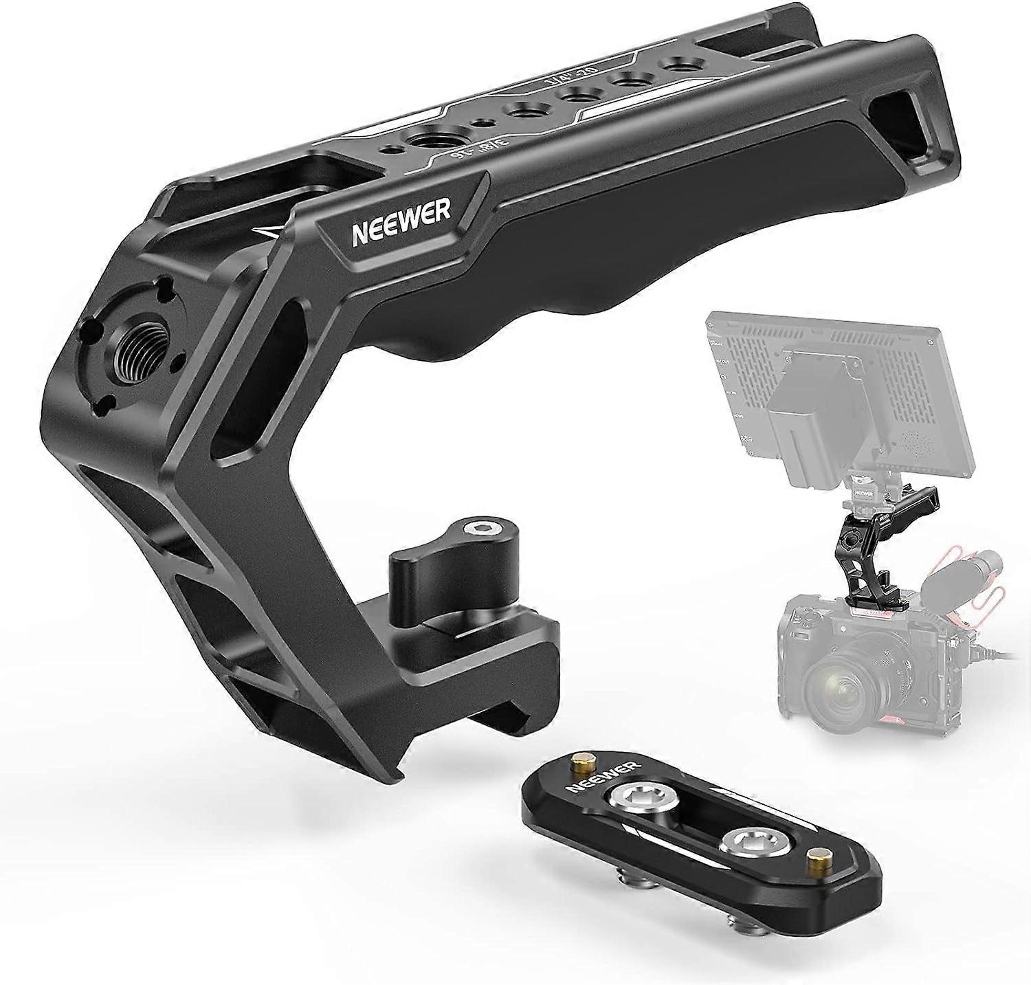 Top Handle and NATO Rail Kit, Comfort Silicone Grip with Quick Release NATO Clamp, 3 Cold Shoes and 1/4" 3/8"