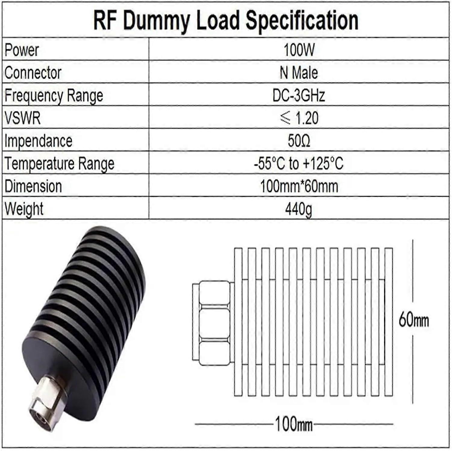 Dummy Load 100W RF Termination Load 50 Ohm DC to 4 GHz